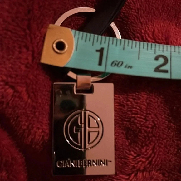 Giani Bernini Silver Black Leather key ring - Picture 8 of 10